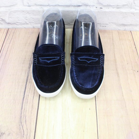 Cole Haan Nantucket Blue Velvet Slip-on Driving Loafers Flat Shoes Size 6.5 B - Picture 5 of 9